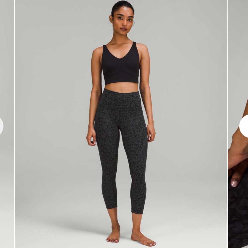 Lululemon- Sz 14- Align Crop- Black Cheetah Print- Pilling/Washwear